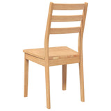 Chaises à manger 2 pcs bois massif naturel caoutchouc