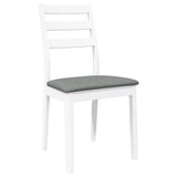 Chaises à manger coussins 2 pcs blanc bois massif caoutchouc