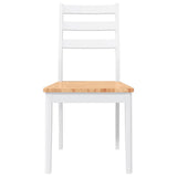 Chaises à manger 2 pcs blanc bois massif caoutchouc