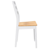 Chaises à manger 2 pcs blanc bois massif caoutchouc