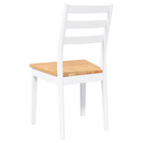 Chaises à manger 2 pcs blanc bois massif caoutchouc