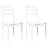 Chaises à manger 2 pcs blanc bois massif caoutchouc