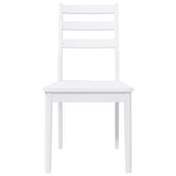 Chaises à manger 2 pcs blanc bois massif caoutchouc