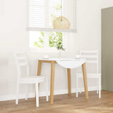 Chaises à manger 2 pcs blanc bois massif caoutchouc