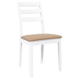 Chaises à manger coussins 2 pcs blanc bois massif caoutchouc