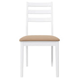 Chaises à manger coussins 2 pcs blanc bois massif caoutchouc