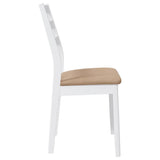 Chaises à manger coussins 2 pcs blanc bois massif caoutchouc