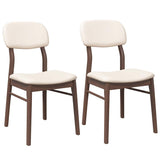 Chaises à manger coussins 2 pcs marron bois massif caoutchouc