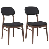 Chaises à manger coussins 2 pcs marron bois massif caoutchouc