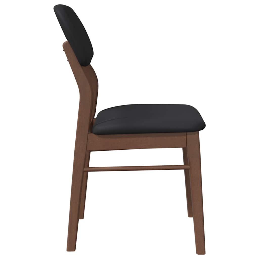 Chaises à manger coussins 2 pcs marron bois massif caoutchouc