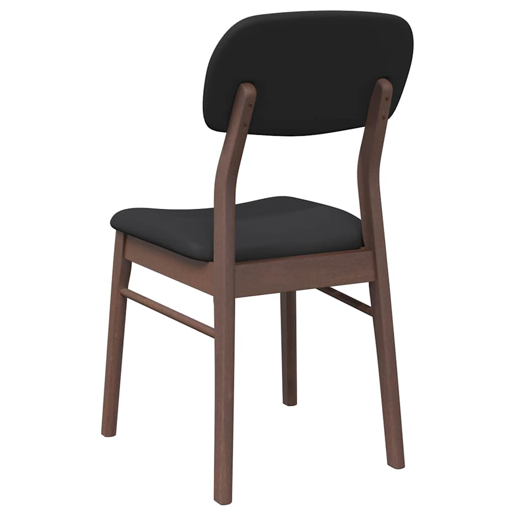 Chaises à manger coussins 2 pcs marron bois massif caoutchouc