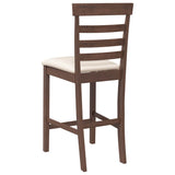 Tabourets de bar avec coussins 2 pcs marron bois massif d'hévéa