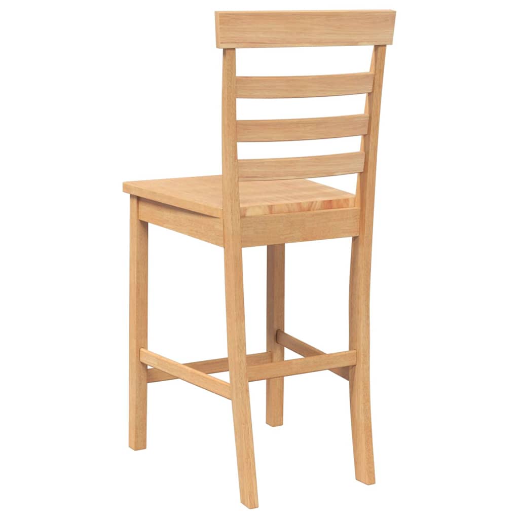 Tabourets de bar 2 pcs naturel bois massif d'hévéa