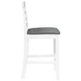 Tabourets de bar avec coussins 2 pcs blanc bois massif d'hévéa