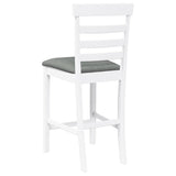 Tabourets de bar avec coussins 2 pcs blanc bois massif d'hévéa