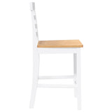 Tabourets de bar 2 pcs blanc bois massif d'hévéa