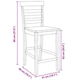 Tabourets de bar 2 pcs blanc bois massif d'hévéa