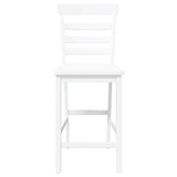 Tabourets de bar 2 pcs blanc bois massif d'hévéa