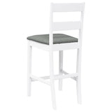 Tabourets de bar avec coussins 2 pcs blanc bois massif d'hévéa