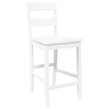 Tabourets de bar 2 pcs blanc bois massif d'hévéa