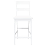 Tabourets de bar 2 pcs blanc bois massif d'hévéa