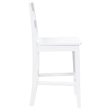 Tabourets de bar 2 pcs blanc bois massif d'hévéa