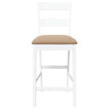 Bar stools with cushions 2 pcs white solid rubberwood