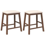 Bar chairs with cushions 2 pcs brown solid rubberwood