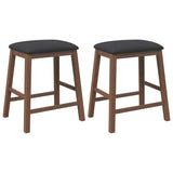 Bar chairs with cushions 2 pcs brown solid rubberwood