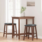 Bar chairs with cushions 2 pcs brown solid rubberwood