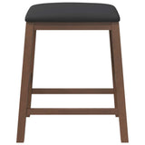 Bar chairs with cushions 2 pcs brown solid rubberwood