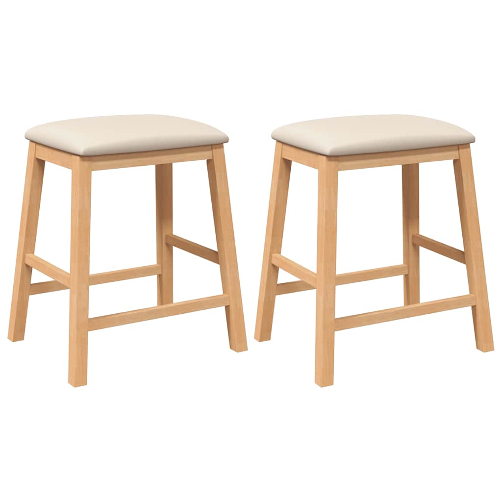 bar chairs with cushions 2 pcs solid rubberwood