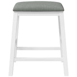 Bar chairs with cushions 2 pcs white solid rubberwood