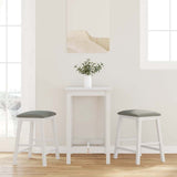 Bar chairs with cushions 2 pcs white solid rubberwood