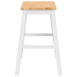 Chaises de bar 2 pcs blanc bois massif d'hévéa