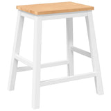 Chaises de bar 2 pcs blanc bois massif d'hévéa