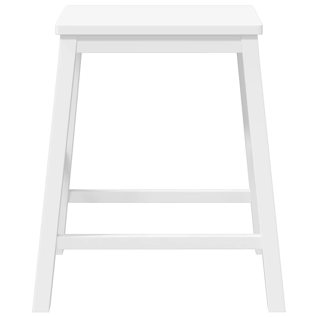 Bar chairs 2 pcs white solid rubberwood