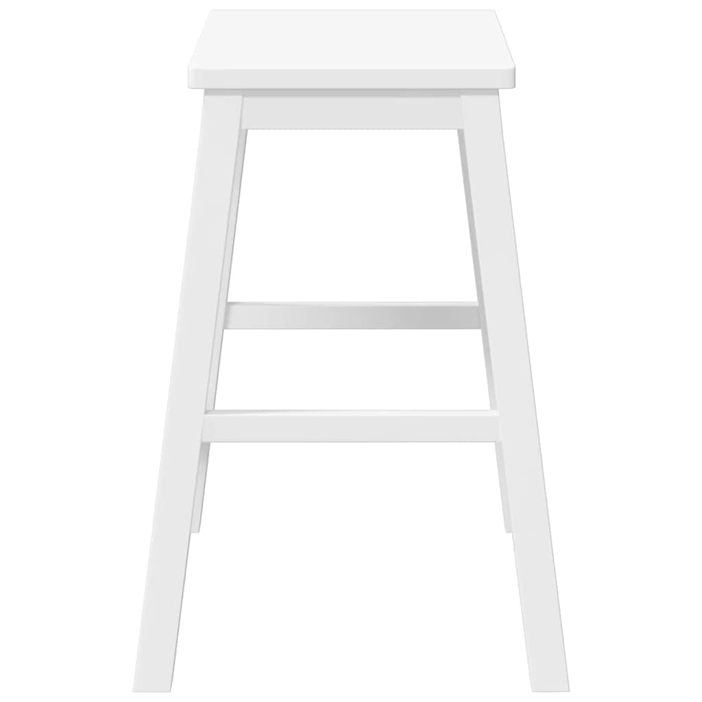 Bar chairs 2 pcs white solid rubberwood