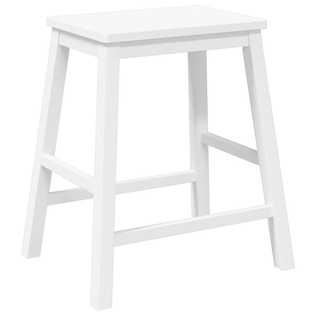 Bar chairs 2 pcs white solid rubberwood