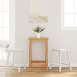 Bar chairs 2 pcs white solid rubberwood