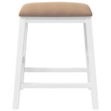 Bar chairs with cushions 2 pcs white solid rubberwood