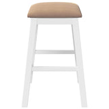 Bar chairs with cushions 2 pcs white solid rubberwood