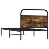 Cadre de lit sans matelas 90x200cm chêne fumé bois d'ingénierie