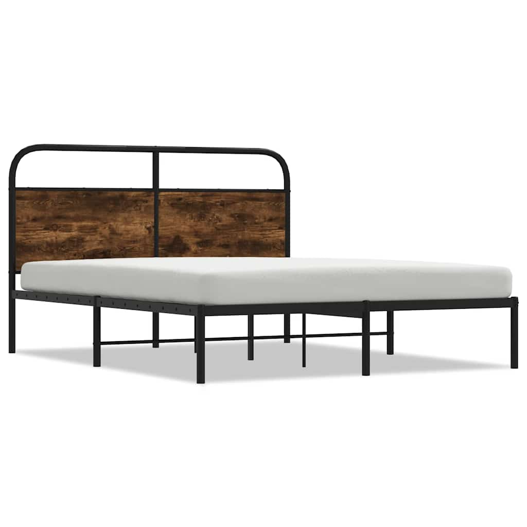 Cadre de lit sans matelas 120x190 cm chêne fumé bois ingénierie