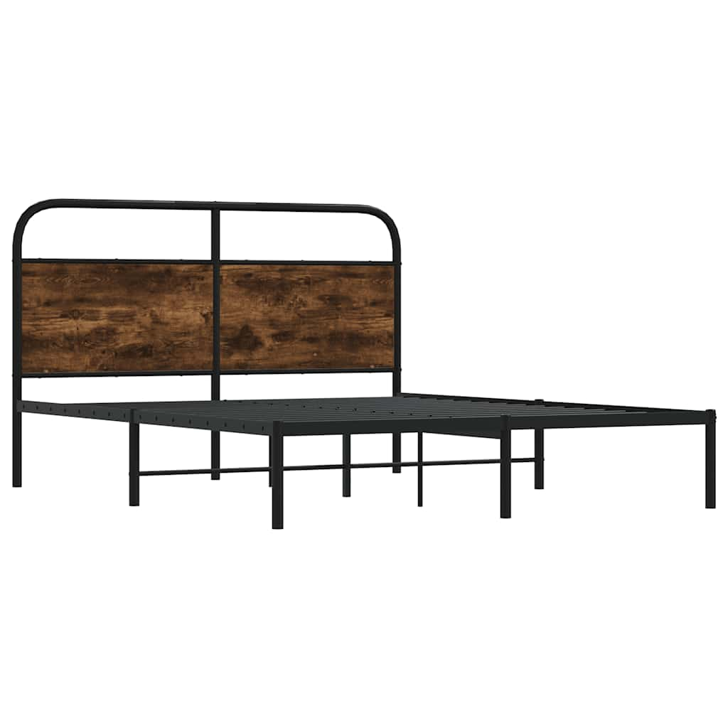 Cadre de lit sans matelas 120x190 cm chêne fumé bois ingénierie