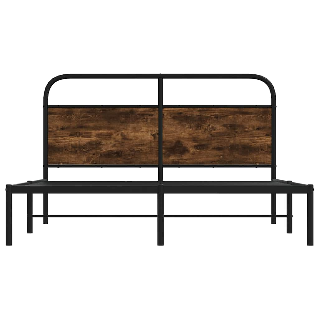 Cadre de lit sans matelas 120x190 cm chêne fumé bois ingénierie