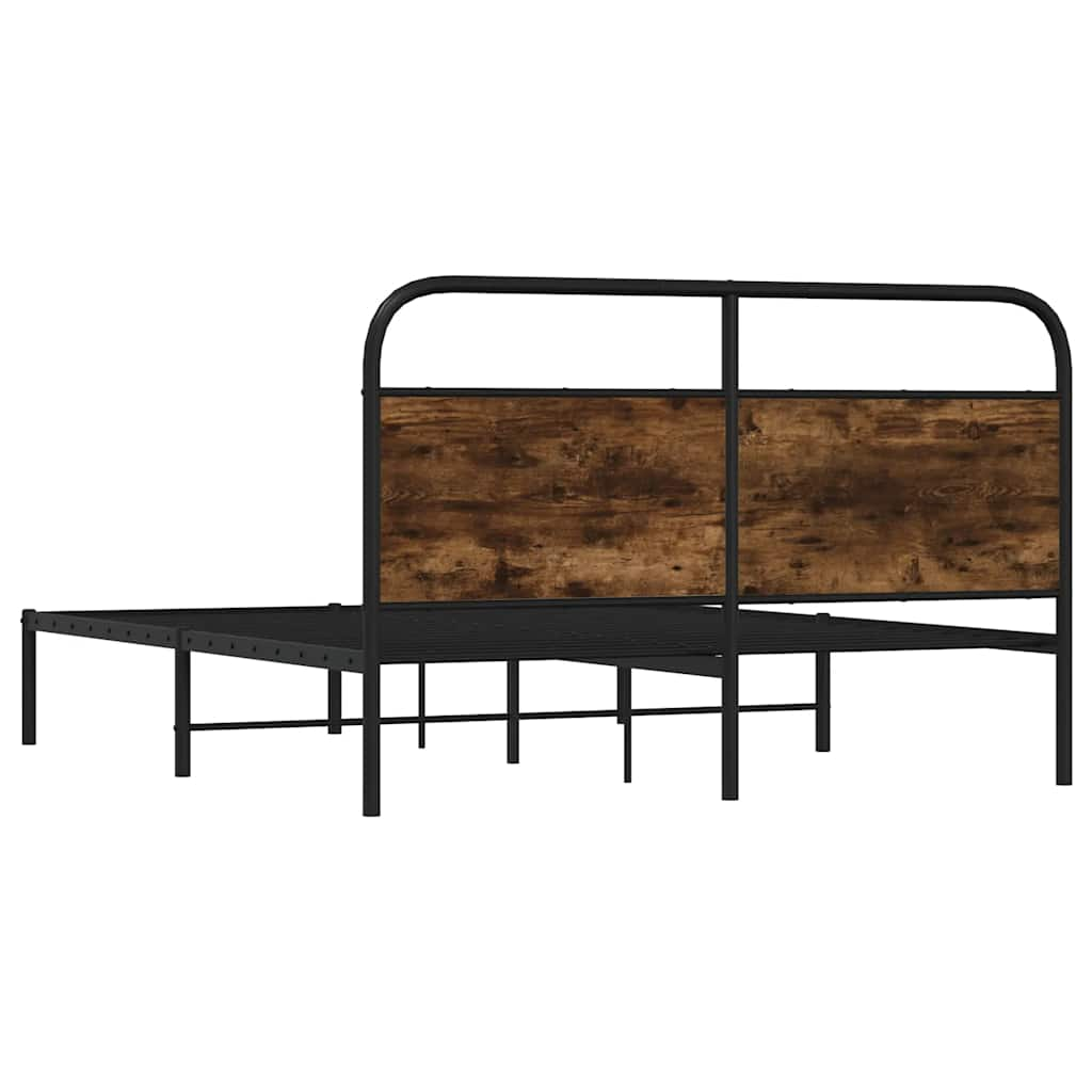 Cadre de lit sans matelas 120x190 cm chêne fumé bois ingénierie