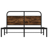 Cadre de lit sans matelas 140x190 cm chêne fumé bois ingénierie