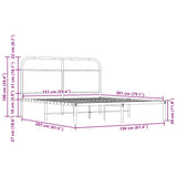 Bettgestell ohne Matratze 150x200 cm, Holzwerkstoff aus geräucherter Eiche