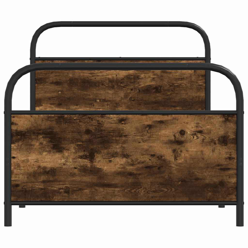 Cadre de lit sans matelas 90x190cm chêne fumé bois d'ingénierie